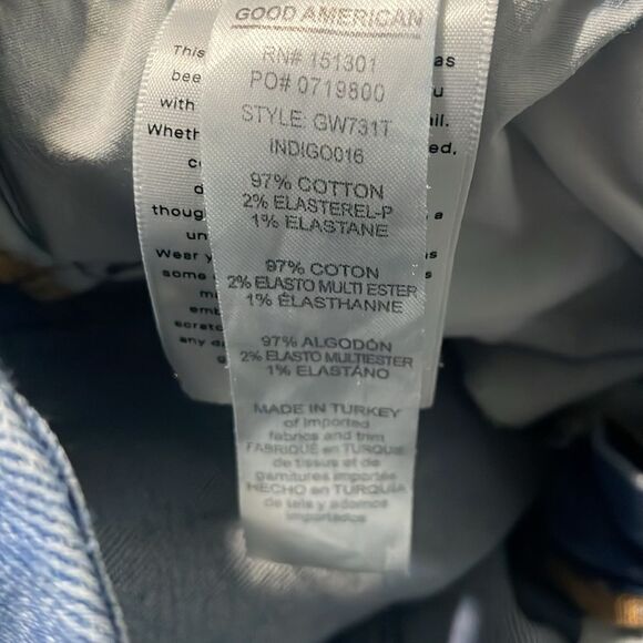 Good American Good Waist Skinny High Rise Jeans Indigo016 GW731T Size 12/31 - Picture 10 of 10